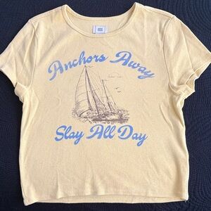 BDG Yellow Graphic 'Anchors Away' Sailboat Tee